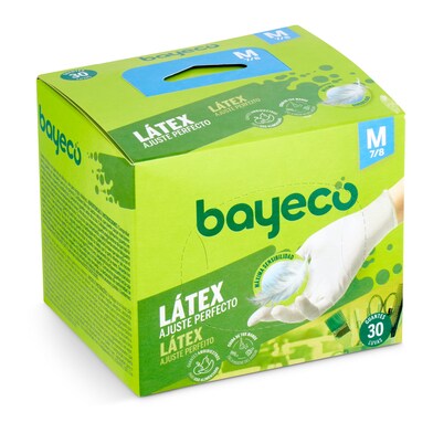 Guantes de látex desechables talla M Bayeco caja 30 unidades-0 Guantes de látex desechables talla M Bayeco caja 30 unidades-0
