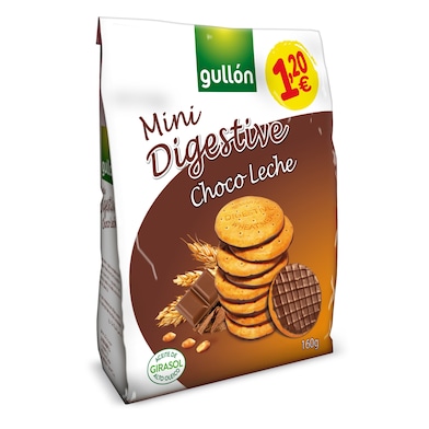 Mini galletas digestive de chocolate con leche Gullón bolsa 160 g-0
