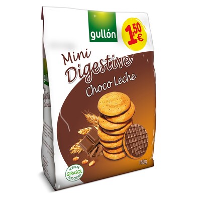 Mini galletas digestive de chocolate con leche Gullón bolsa 160 g-0