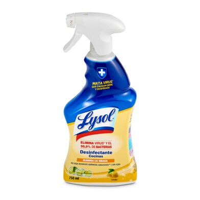 Limpiador desinfectante cocina frescor limón Lysol spray 750 ml-0 Limpiador desinfectante cocina frescor limón Lysol spray 750 ml-0