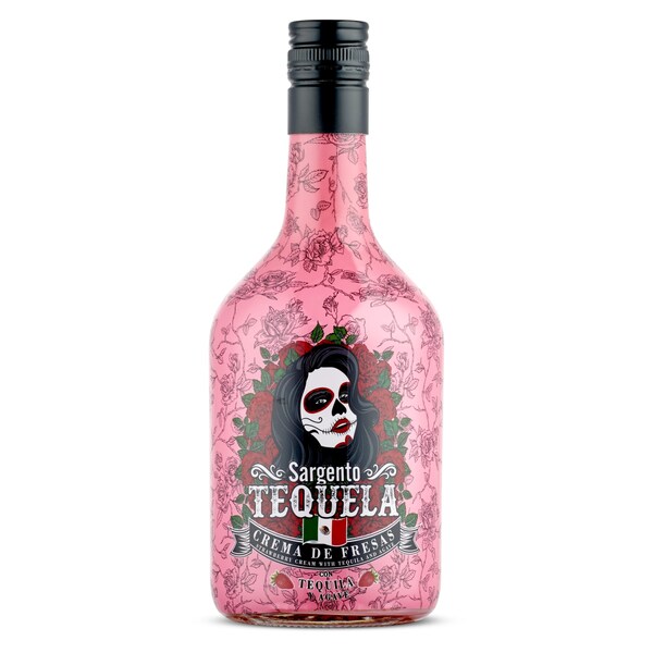 Crema de Fresa con Tequila Sargento Tequela Botella 70 Cl.