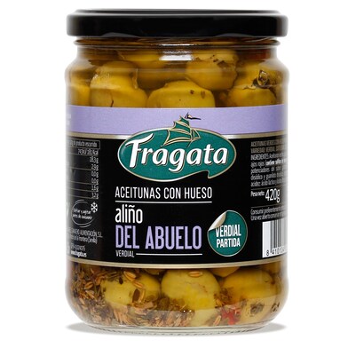 Aceitunas con hueso aliño del abuelo Fragata frasco 250 g-0