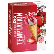 Helado cono de nata y fresa 4 unidades Temptation de Dia estuche 272 g