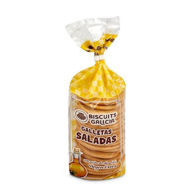 Galletas saladas con aceite de oliva virgen extra Biscuits Galicia bolsa 200 g-0