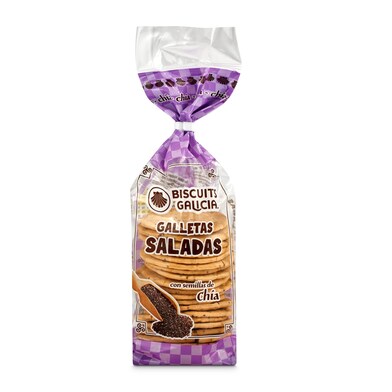 Galletas saladas con semillas de chía Biscuits Galicia bolsa 200 g-0 Galletas saladas con semillas de chía Biscuits Galicia bolsa 200 g-0