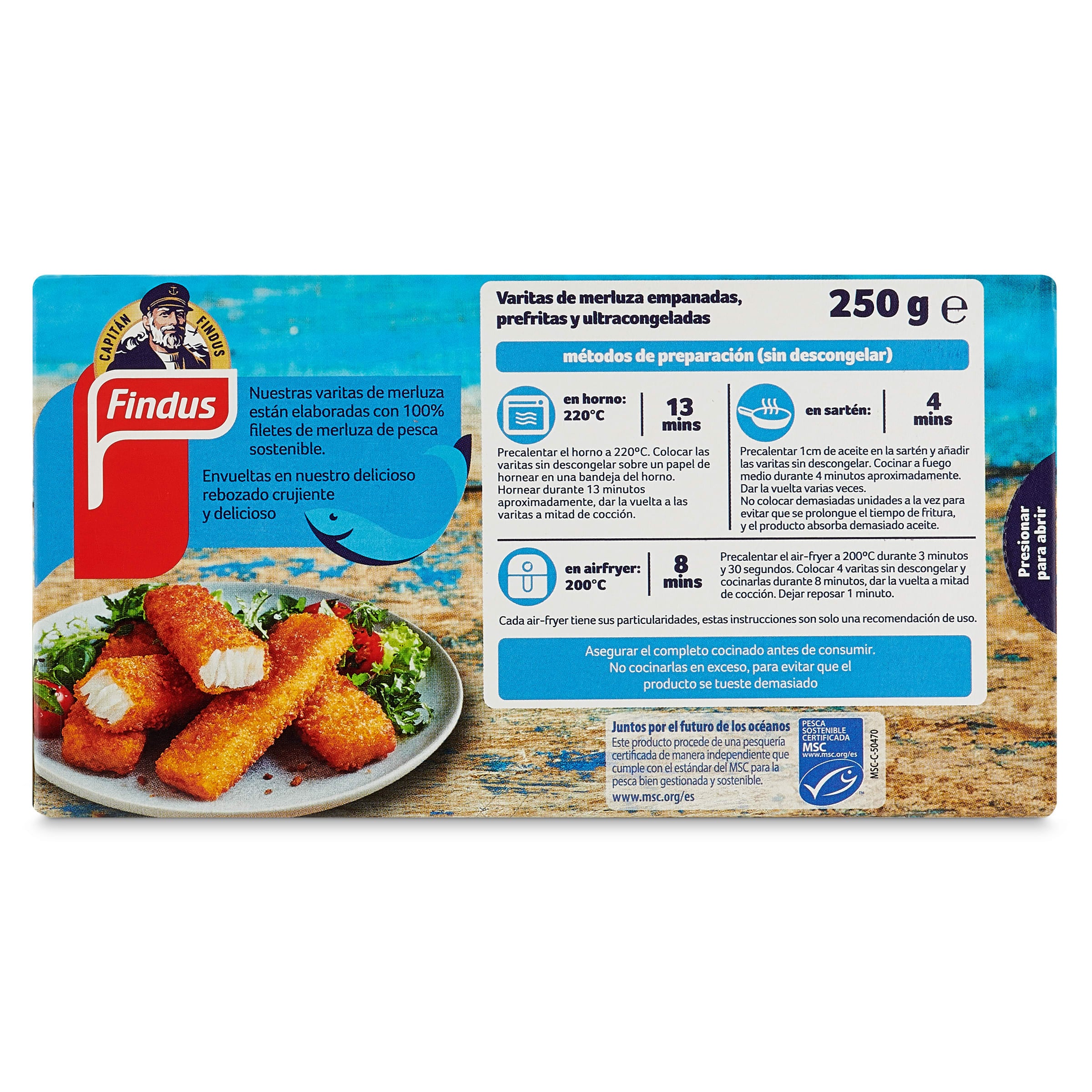 Varitas de pescado MSC Findus 250 g