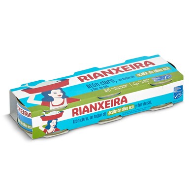 Atún claro en aceite de oliva eco MSC Rianxeira lata 3 x 52 g-0