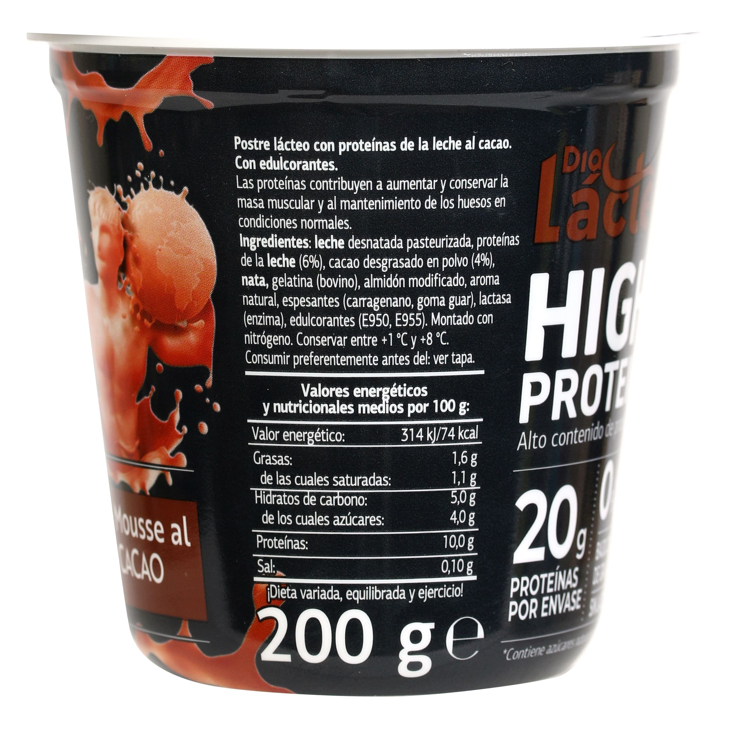 Mousse de cacao alta en proteínas Dia Láctea 200 g