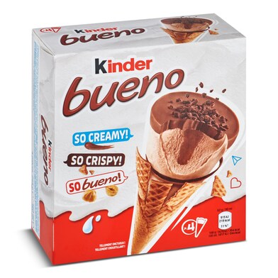 Helado cono de crema de avellanas 4 unidades Kinder caja 248 g-0 Helado cono de crema de avellanas 4 unidades Kinder caja 248 g-0