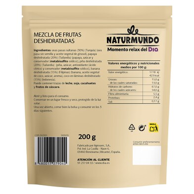 Mix de frutas deshidratadas Naturmundo de Dia bolsa 200 g-1 Mix de frutas deshidratadas Naturmundo de Dia bolsa 200 g-1