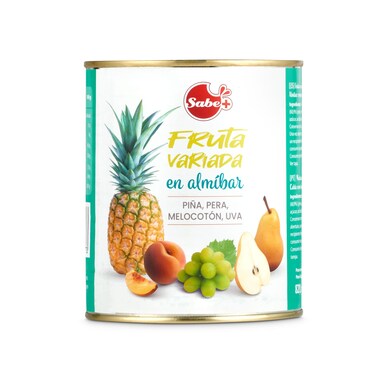 Frutas variadas en almíbar Sabe+ lata 500 g-0 Frutas variadas en almíbar Sabe+ lata 500 g-0