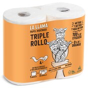 Papel higiénico triple rollo La Llama Dia bolsa 4 unidades