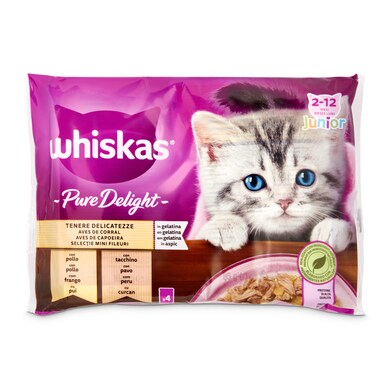 Alimento para gatos junior aves en gelatina Whiskas bolsa 340 g-0