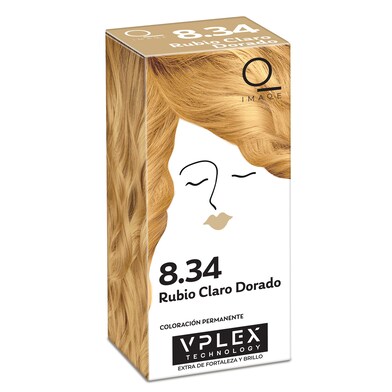 Tinte pelo permanente color rubio claro dorado nº 8.34 Imaqe de Dia caja 1 unidad-0