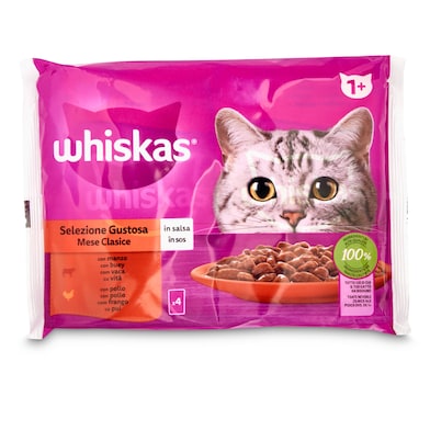 Alimento para gatos selección carnes en salsa Whiskas bolsa 340 g-0