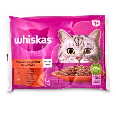 Alimento para gatos selección carnes en salsa Whiskas bolsa 340 g-0