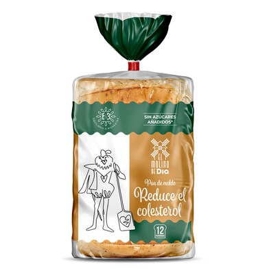 Pan de molde reduce colesterol El molino de Dia bolsa 480 g-0 Pan de molde reduce colesterol El molino de Dia bolsa 480 g-0