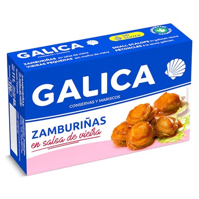 Zamburiña en salsa vieira Galica lata 63 g-0 Zamburiña en salsa vieira Galica lata 63 g-0