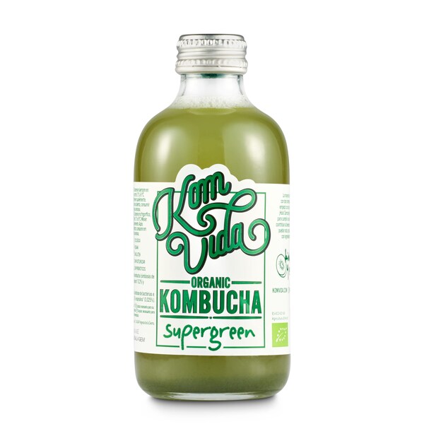 Bebida de Kombucha Supergreen Komvida Botella 250 Ml.