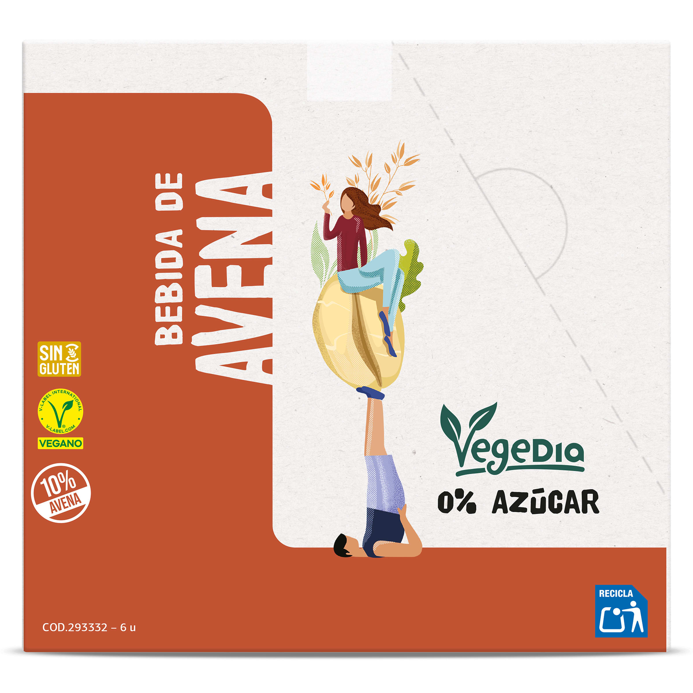 Bebida de avena 0% azúcares Dia Vegedia pack 6 x 1 L