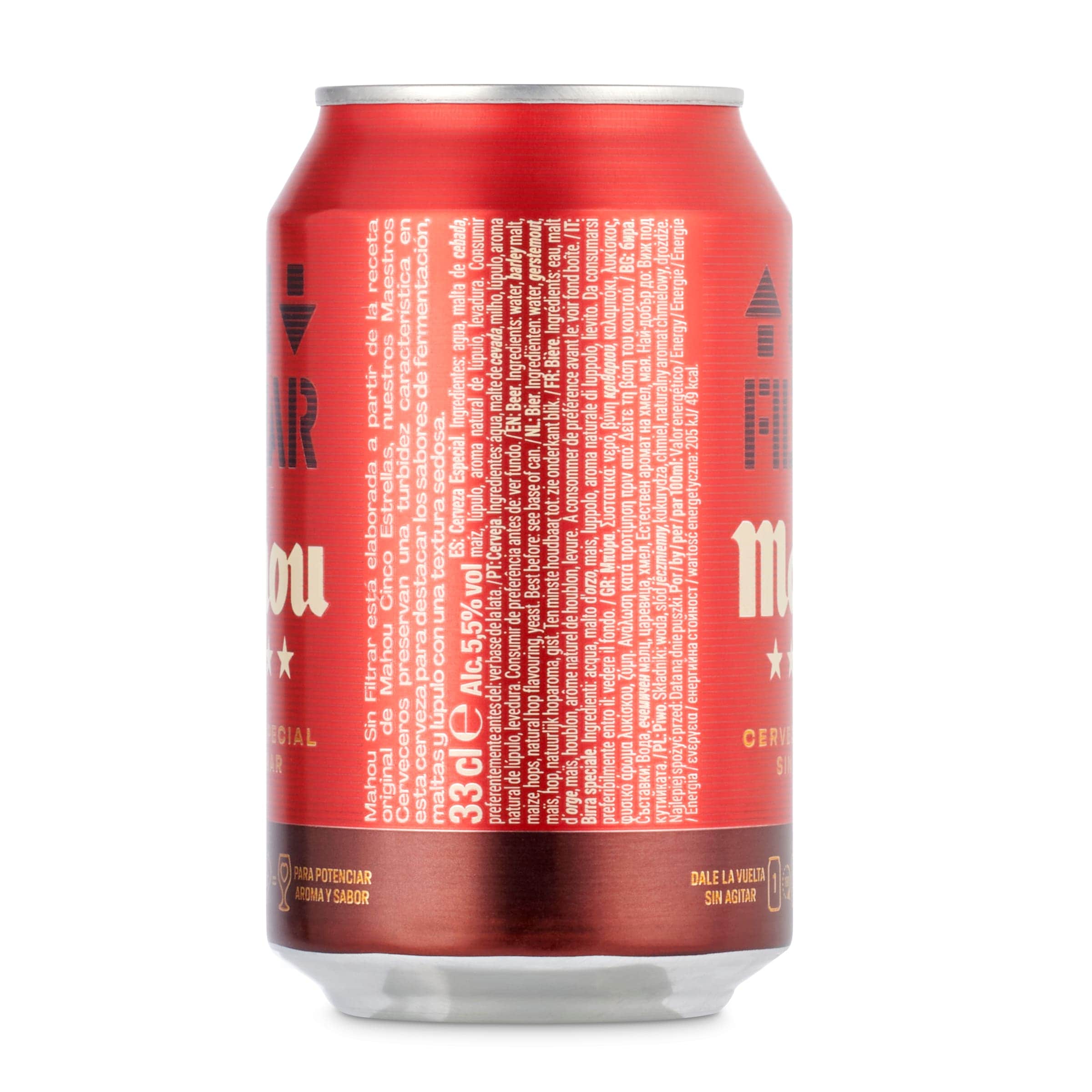 Cerveza sin filtrar Mahou 5 Estrellas 33 cl