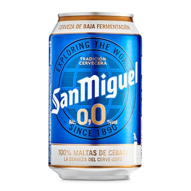 Cerveza 0,0% alcohol San Miguel lata 33 cl-0