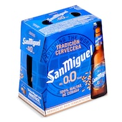 Cerveza 0,0% alcohol San Miguel botella 6 x 25 cl