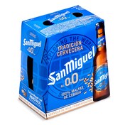 Cerveza 0,0% alcohol San Miguel botella 6 x 25 cl