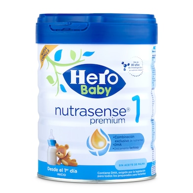 Leche infantil 1 inicio Hero Baby Nutrasense premium bote 800 g  -0