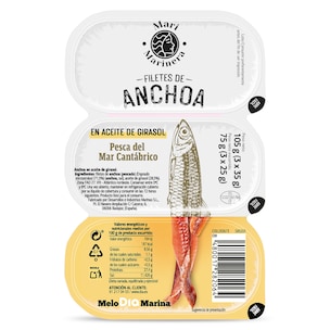 filetes de anchoa en aceite de girasol pack 3 x 25 g