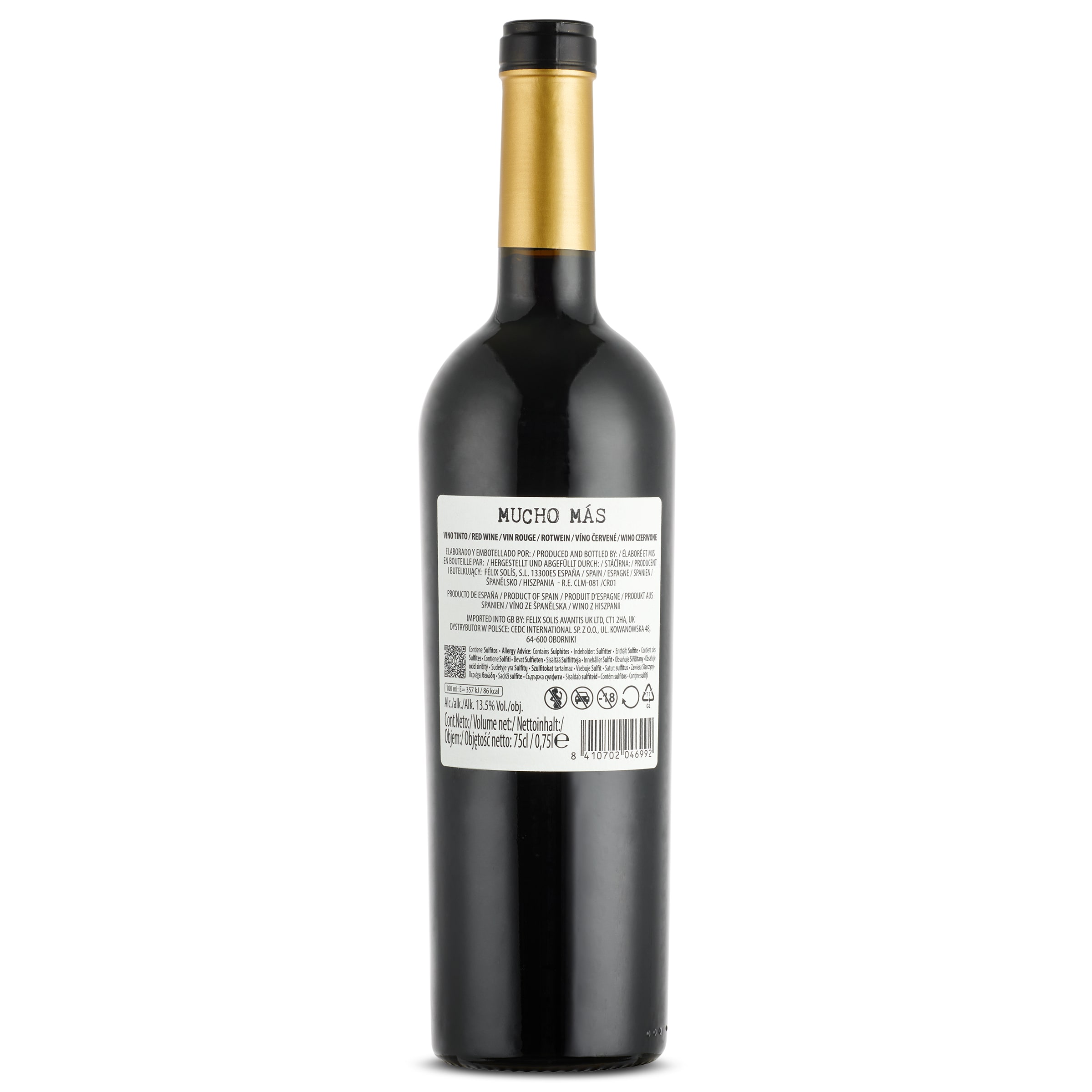 Vino tinto Mucho mas 75 cl