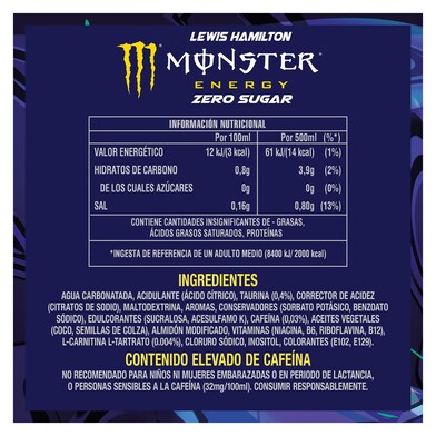 Bebida energética zero azúcar Lewis Hamilton Monster Energy lata 500 ml-1 Bebida energética zero azúcar Lewis Hamilton Monster Energy lata 500 ml-1