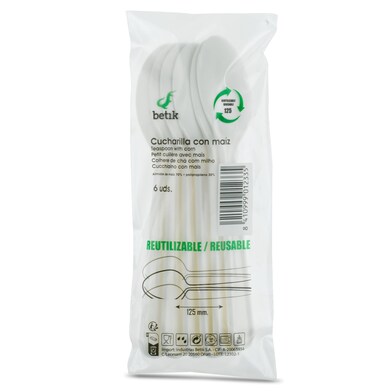 Cucharilla de maíz 125 mm Betik bolsa 6 unidades-0