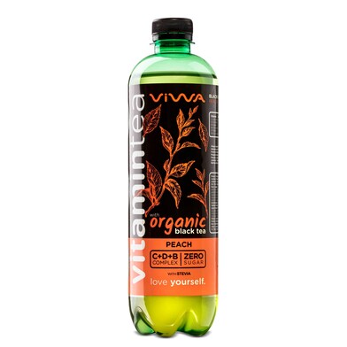 Refresco vitamin té negro con melocotón zero Viwa botella 60 cl-0 Refresco vitamin té negro con melocotón zero Viwa botella 60 cl-0