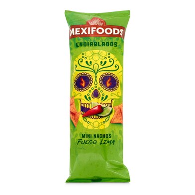 Mini nachos endiablados fuego lima Mexifoods bolsa 75 g-0 Mini nachos endiablados fuego lima Mexifoods bolsa 75 g-0