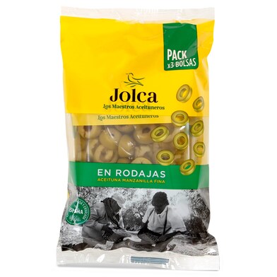 Aceituna manzanilla en rodajas Jolca bolsa 3 x 50 g-0 Aceituna manzanilla en rodajas Jolca bolsa 3 x 50 g-0