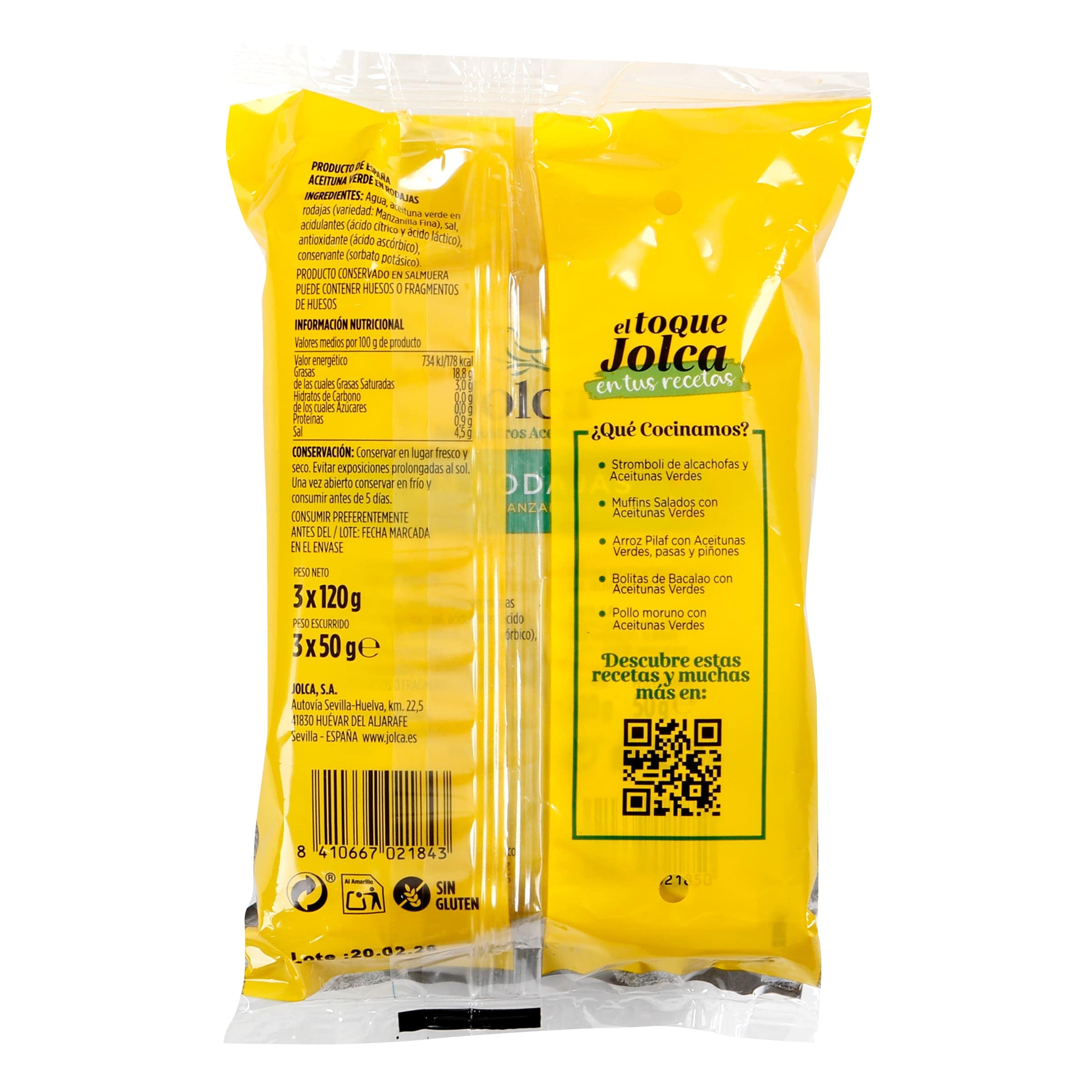 Aceitunas manzanilla en rodajas Jolca 3 x 50 g