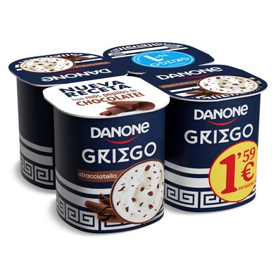 Yogur griego stracciatella Danone vaso 4 x 110 g-0 Yogur griego stracciatella Danone vaso 4 x 110 g-0