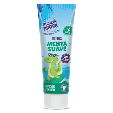 Pasta dentífrica para niños menta suave Planeta Junior de Dia tubo 75 ml-0