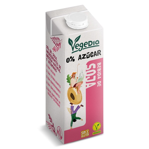 Bebida De Soja 0% Azúcares Vegedia Brik 1 L.