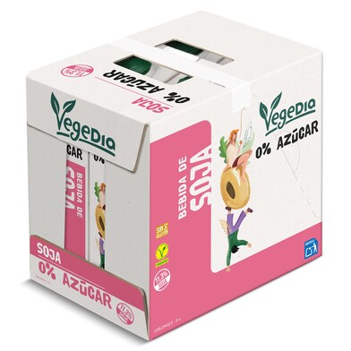 Bebida de soja 0% azúcares Dia Vegedia pack 6 x 1 L-0