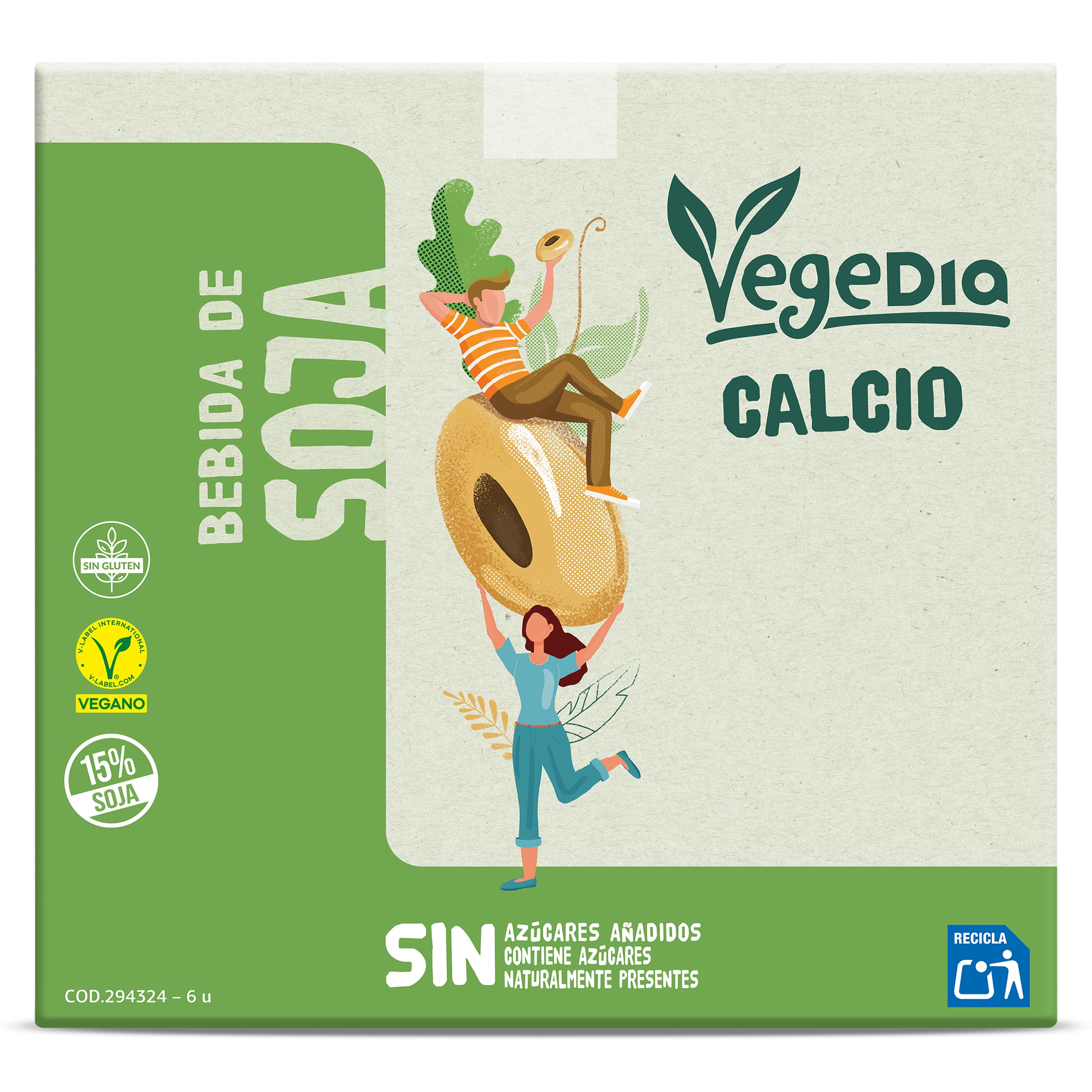 Bebida de soja con calcio Dia Vegedia pack 6 x 1 L