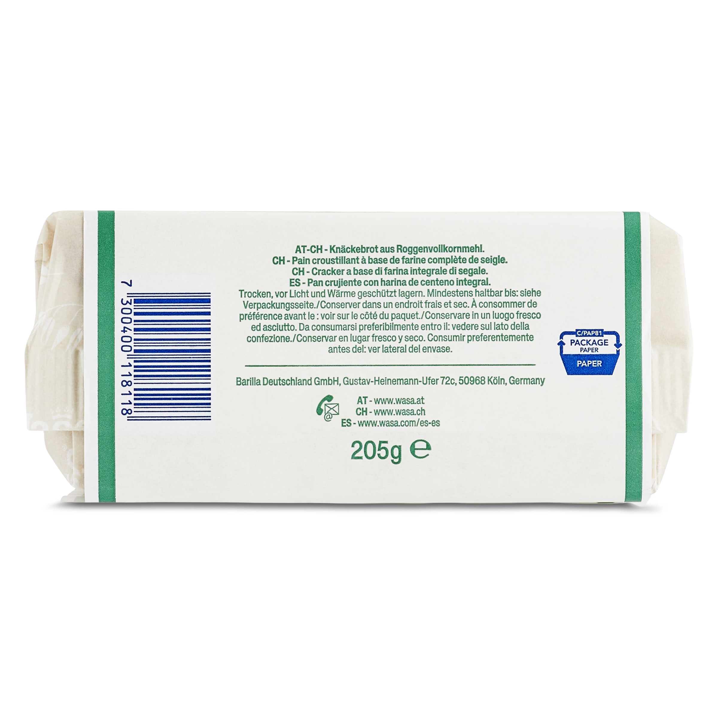 Pan tostado de centeno original Wasa 205 g
