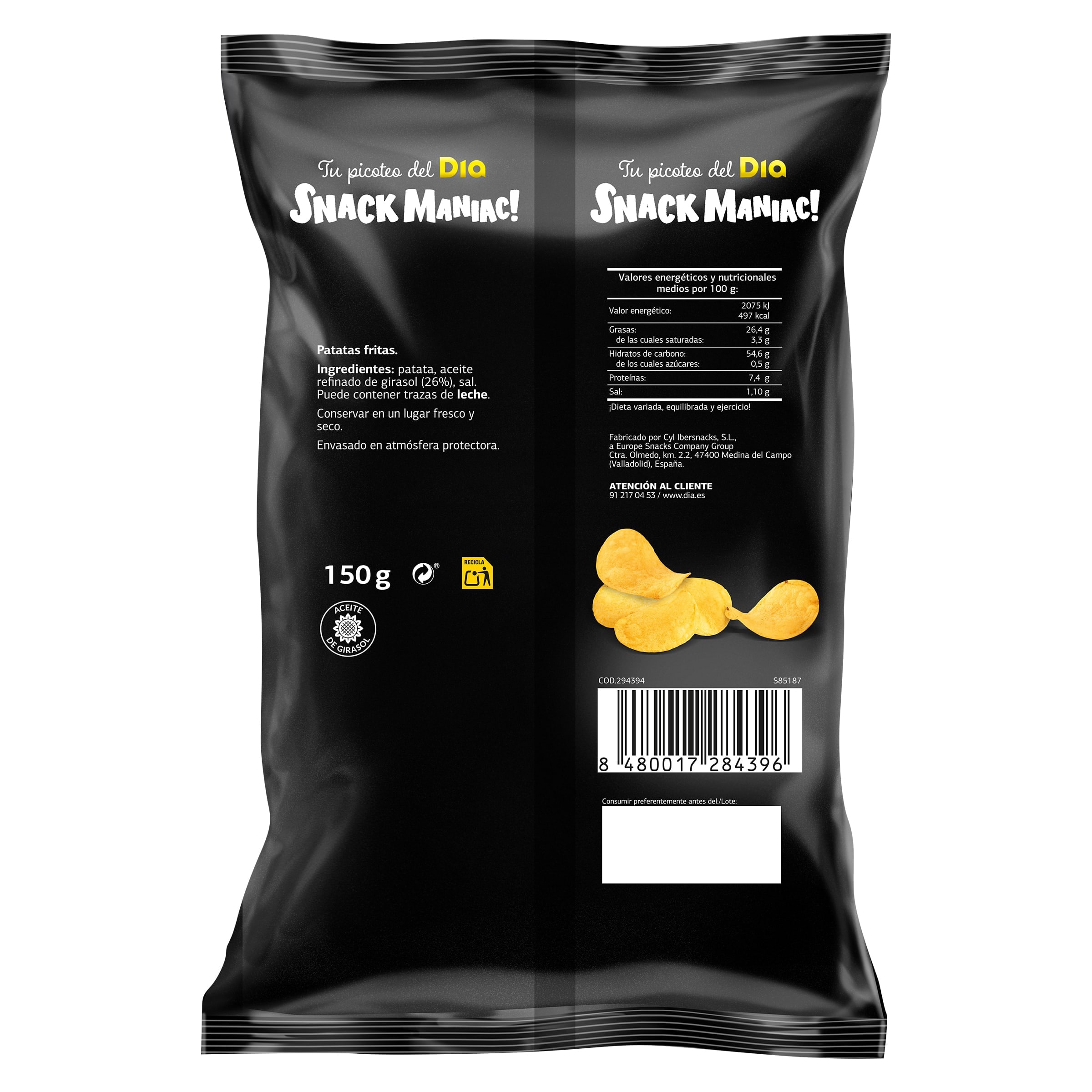 Patatas fritas gourmet Dia Snack Maniac 150 g