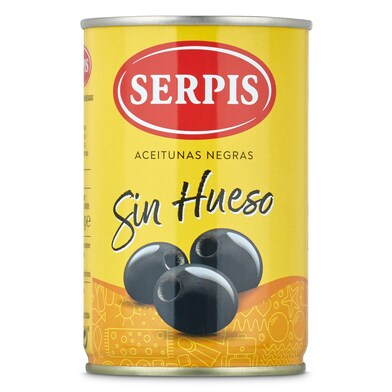 Aceitunas negras sin hueso Serpis lata 130 g-0