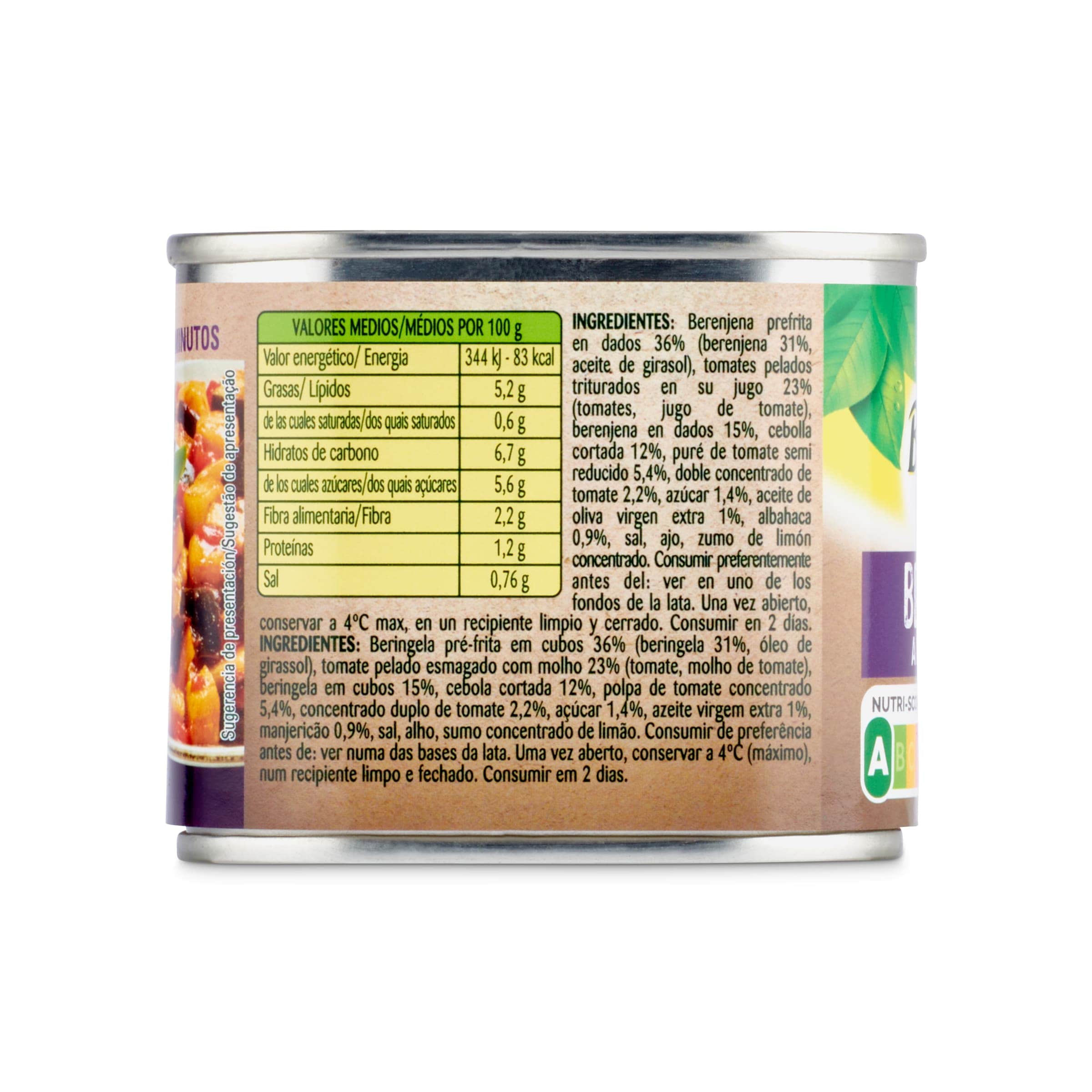 Berenjenas a la mediterránea Bonduelle 375 g