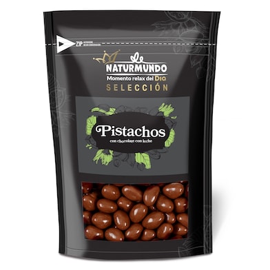 Pistachos recubiertos de chocolate con leche Naturmundo bolsa 150 g-0