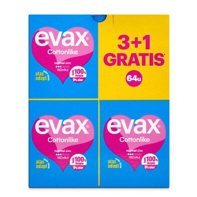 Compresas con alas Evax caja 64 unidades-1 Compresas con alas Evax caja 64 unidades-1