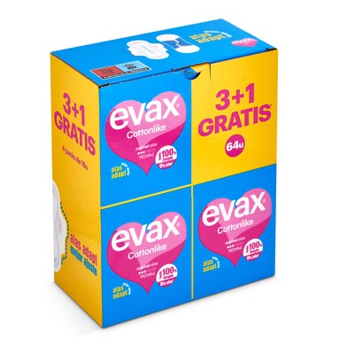 Compresas con alas Evax caja 64 unidades-0 Compresas con alas Evax caja 64 unidades-0