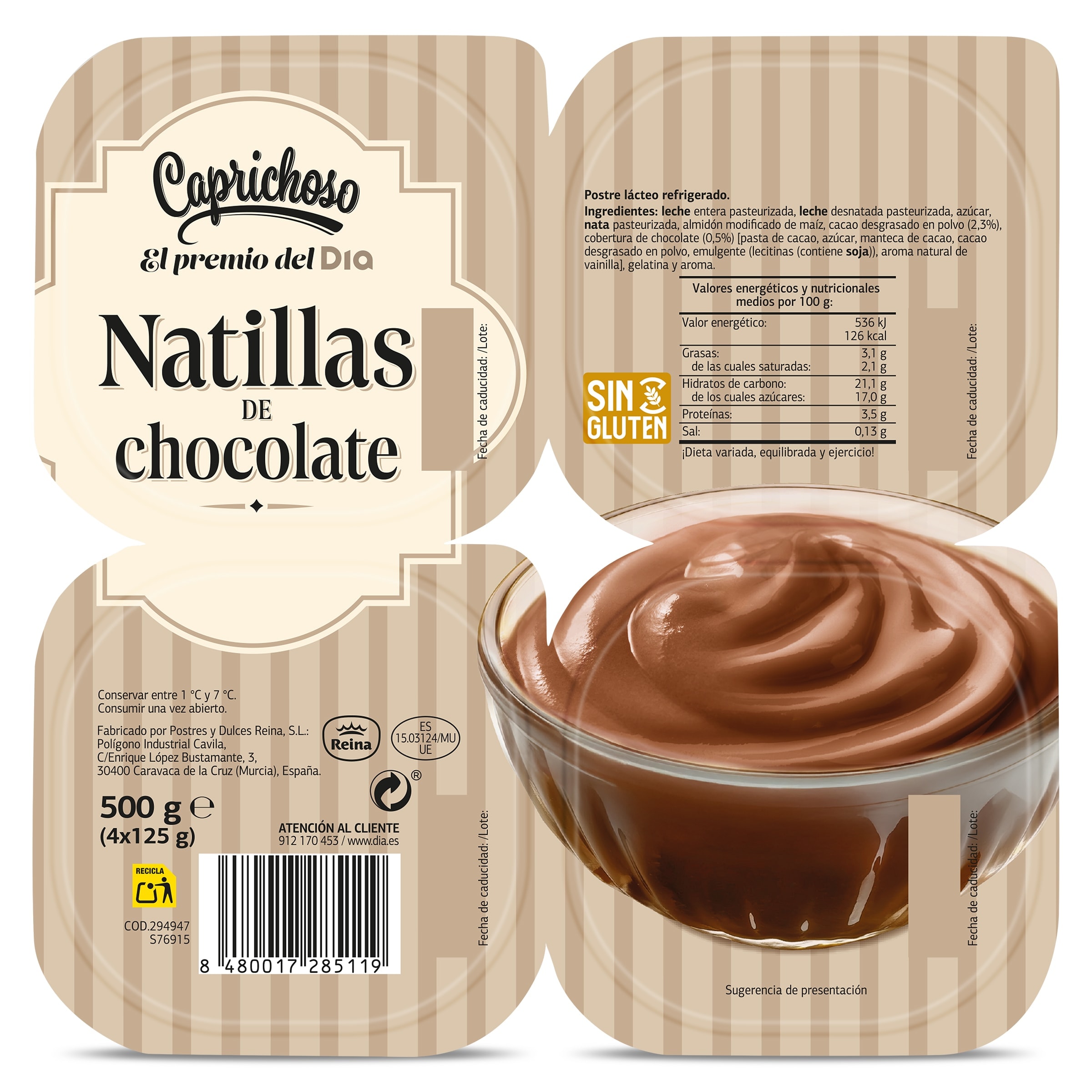 Natillas de chocolate Dia Caprichoso 4 x 125 g
